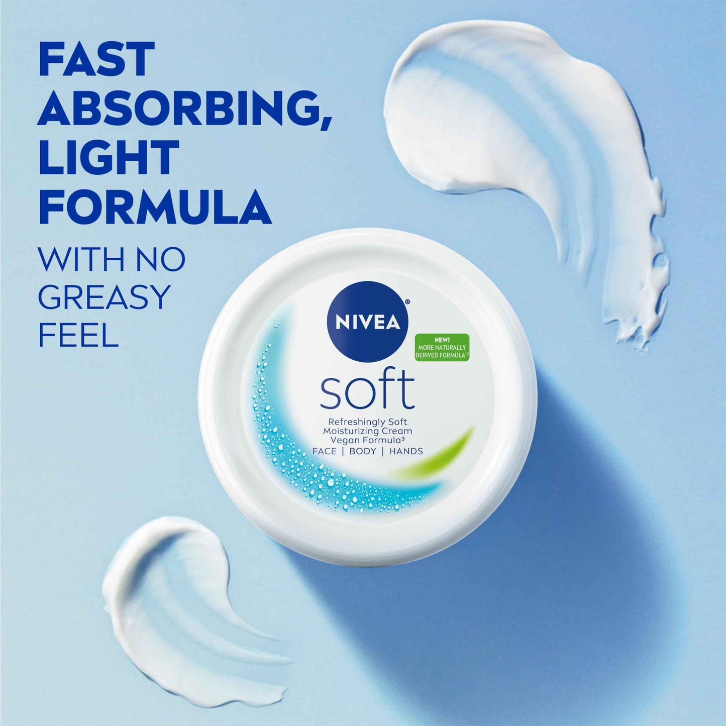 NIVEA Soft Refreshingly Soft Moisturizing Cream for Face, Body and Hands, Lightweight, Non-Greasy, 48-Hour Body Moisturizer with Jojoba Oil and Vitamin E, 6.8 Oz Jar, Pack of 3
