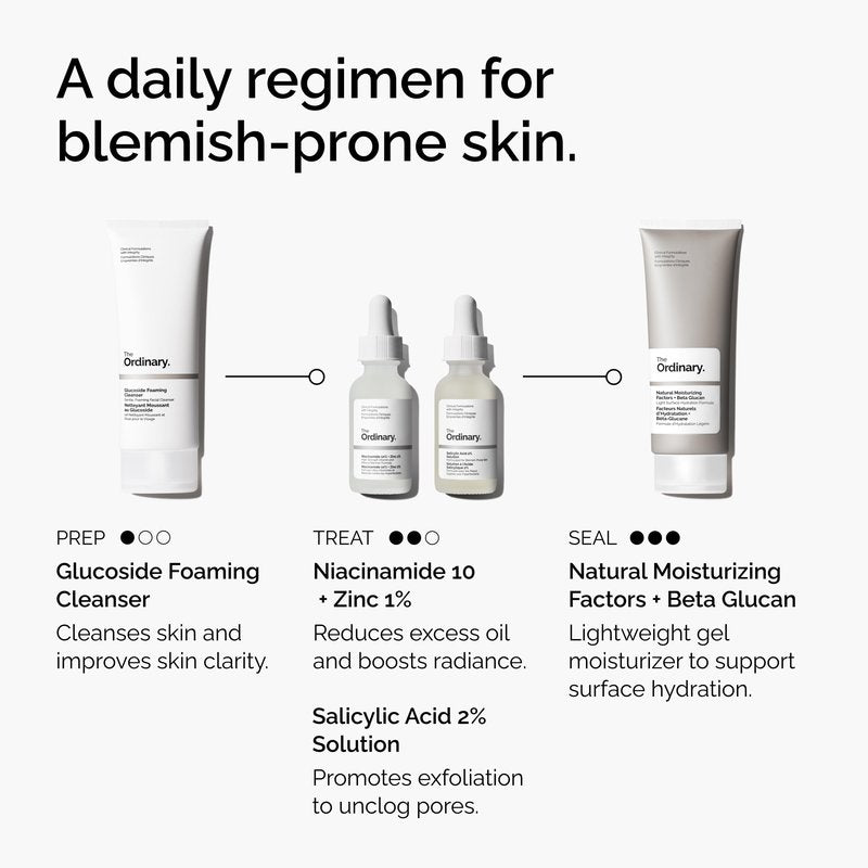 The Ordinary Salicylic Acid 2% Solution, Acne-Fighting Serum for Blemish-Prone Skin, 1 Fl Oz