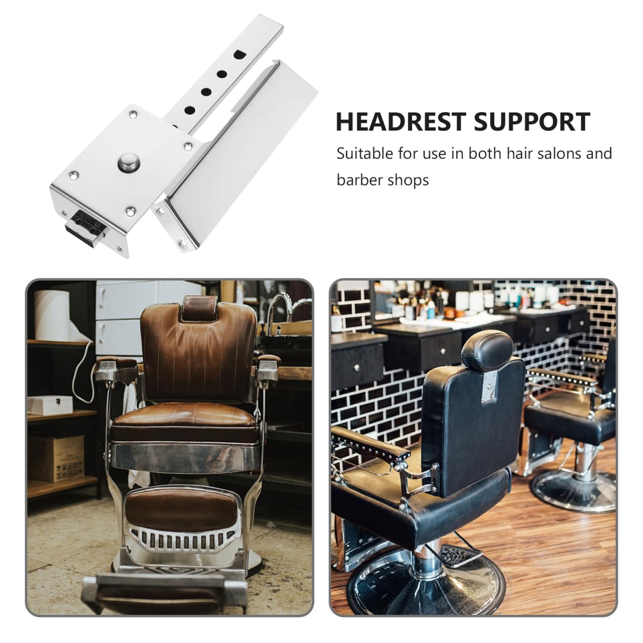 Beatifufu Barber Chair Headrest Bracket Replacement Ergonomic Salon Chair Headrest Support Universal Barber Parts Easy Installation Iron