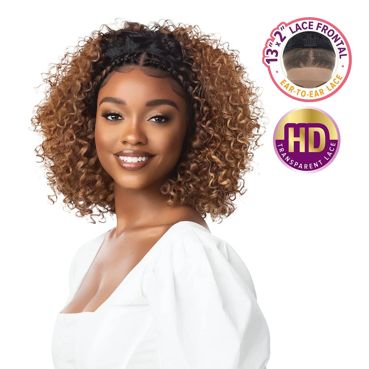Outre Pre-Styled Synthetic HD 13X2 Lace Frontal Wig - Halo Stitch Braid 14" (DRCHILAT)