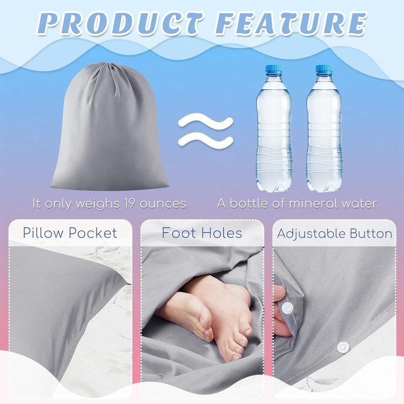 Tan Sleep Sack Set - Reusable Body Self Tanners | Lightweight, Breathable Protection for Travel & Home (Pink, Grey)