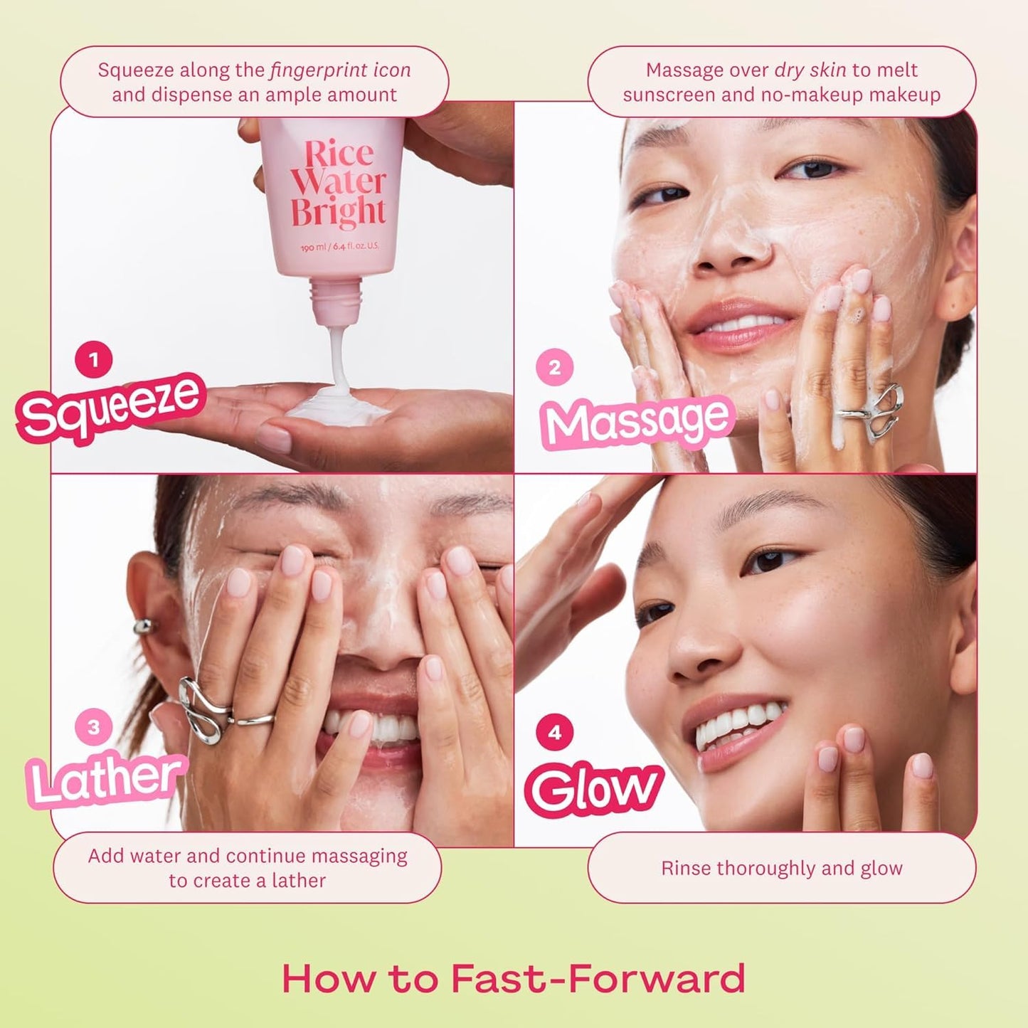 THE FACE SHOP Rice Water Bright Milk & Jelly Double Cleanser, 2-in-1 Makeup Remover & Face Wash, Hydrating, Moisturizing, Korean Skin Care, Vegan, 6.4 fl. oz.