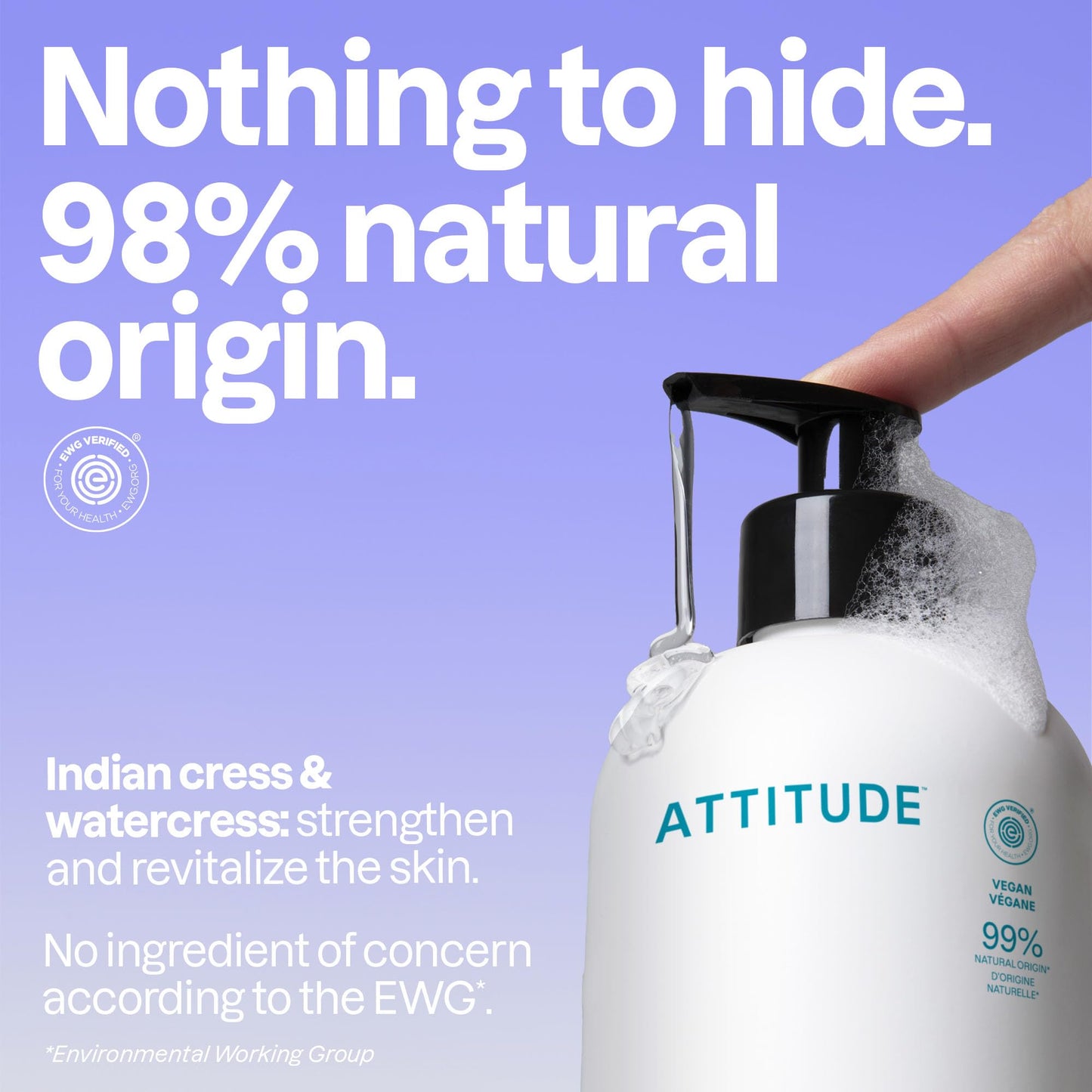 ATTITUDE Liquid Hand Soap, EWG Verified, Plant and Mineral-Based, Vegan Personal Care Products, Unscented, 16 Fl Oz (Pack of 3)