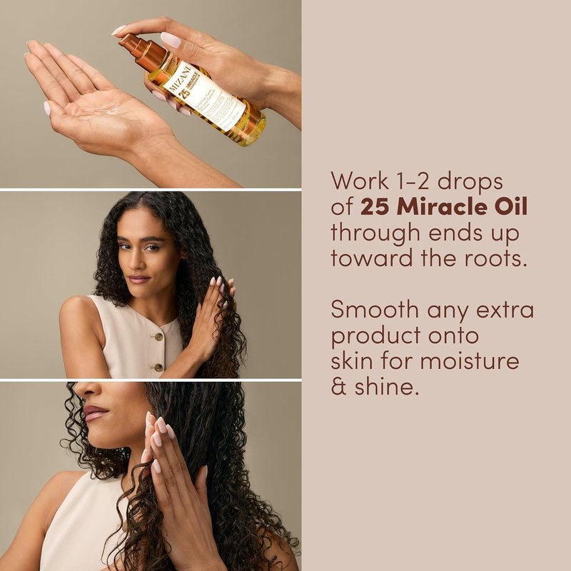 Mizani 25 Miracle Nourishing Hair Oil - Hydrating Coconut Oil for Curly Hair | Softens & Adds Shine