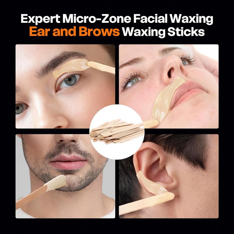 Ear Hair Removal Kit - Nose & Eyebrow Waxing for Men & Women | 100g Wax, 30 Sticks, Lasts 5 Weeks