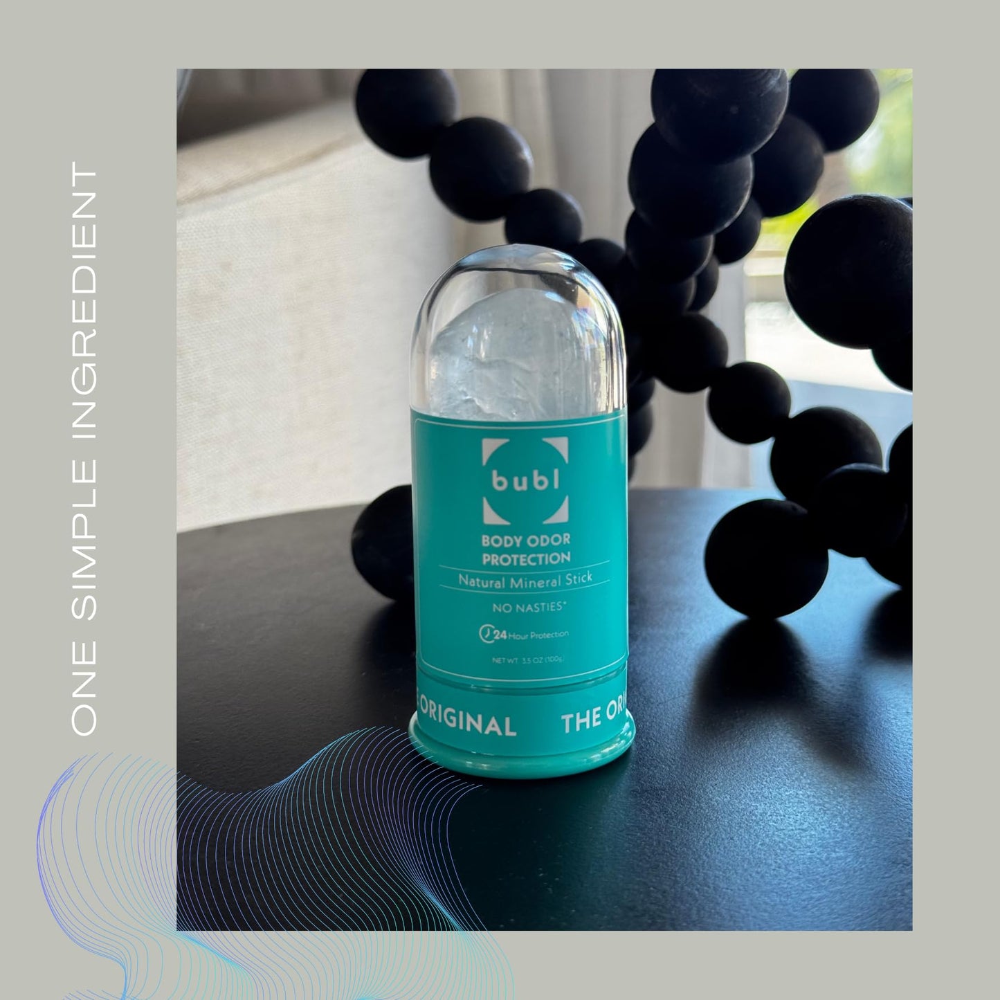 Bubl Whole Body Deodorant 1 Stick Lasts 1 Year - Natural Deodorant Mineral Stick, Natural Deodorant for Women, Men & Teens, Aluminum Chlorohydrate Free, Non-Toxic, Fragrance-Free Crystal 3.5oz