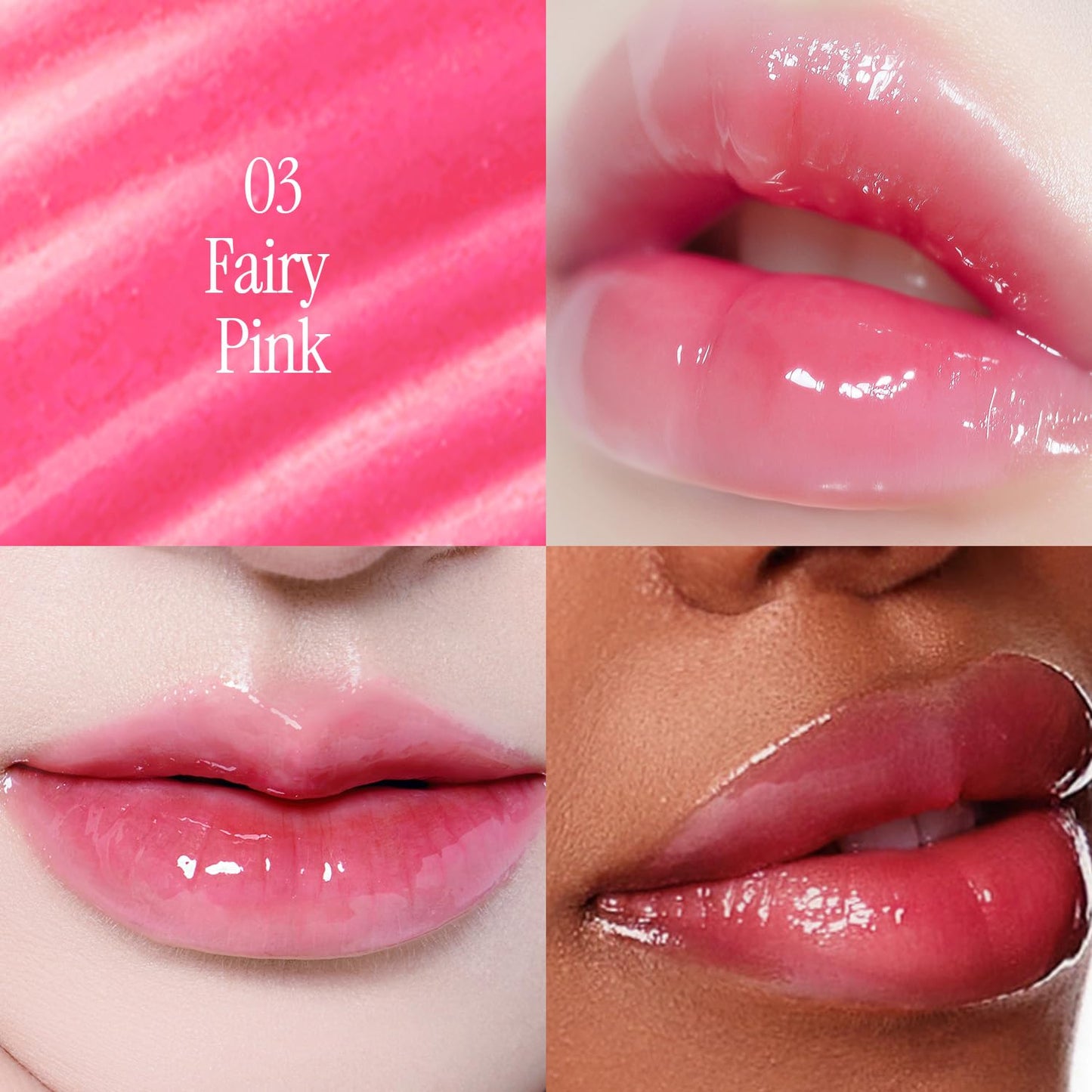 LOVB LOVB Crystal Dewy Lip Gloss | Lightweight & Non-Sticky | High-Shine & Long-Lasting | Hydrating Korean Lip Care Gloss | 0.17 oz. (03 FAIRY PINK)