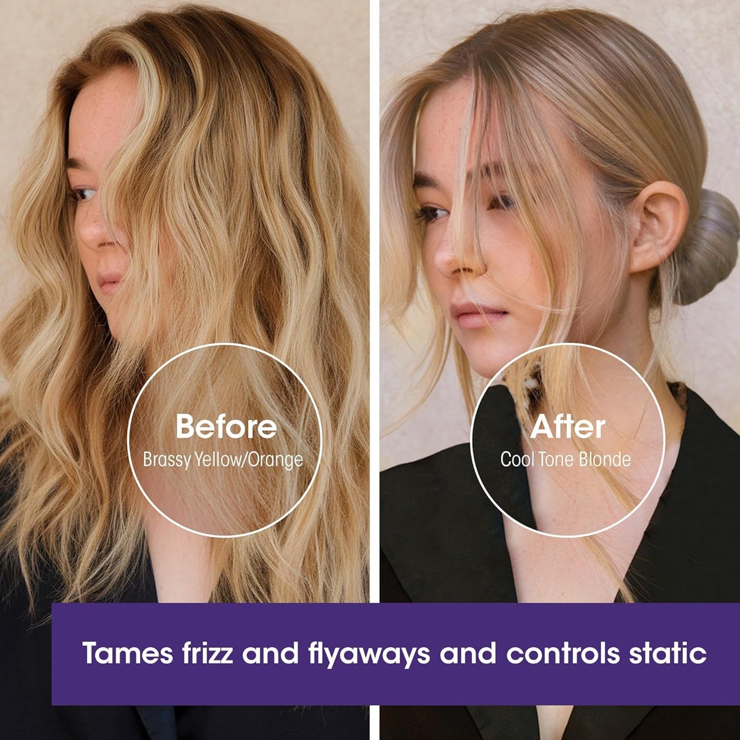 GIOVANNI Color Chic Purple Leave-In Hair Styling & Toning Foam - Purple Foam for Blonde, Gray, Brassy, Fine Hair, Gives Volume & Shine for Women & Men - 7 fl oz (Pack of 1)