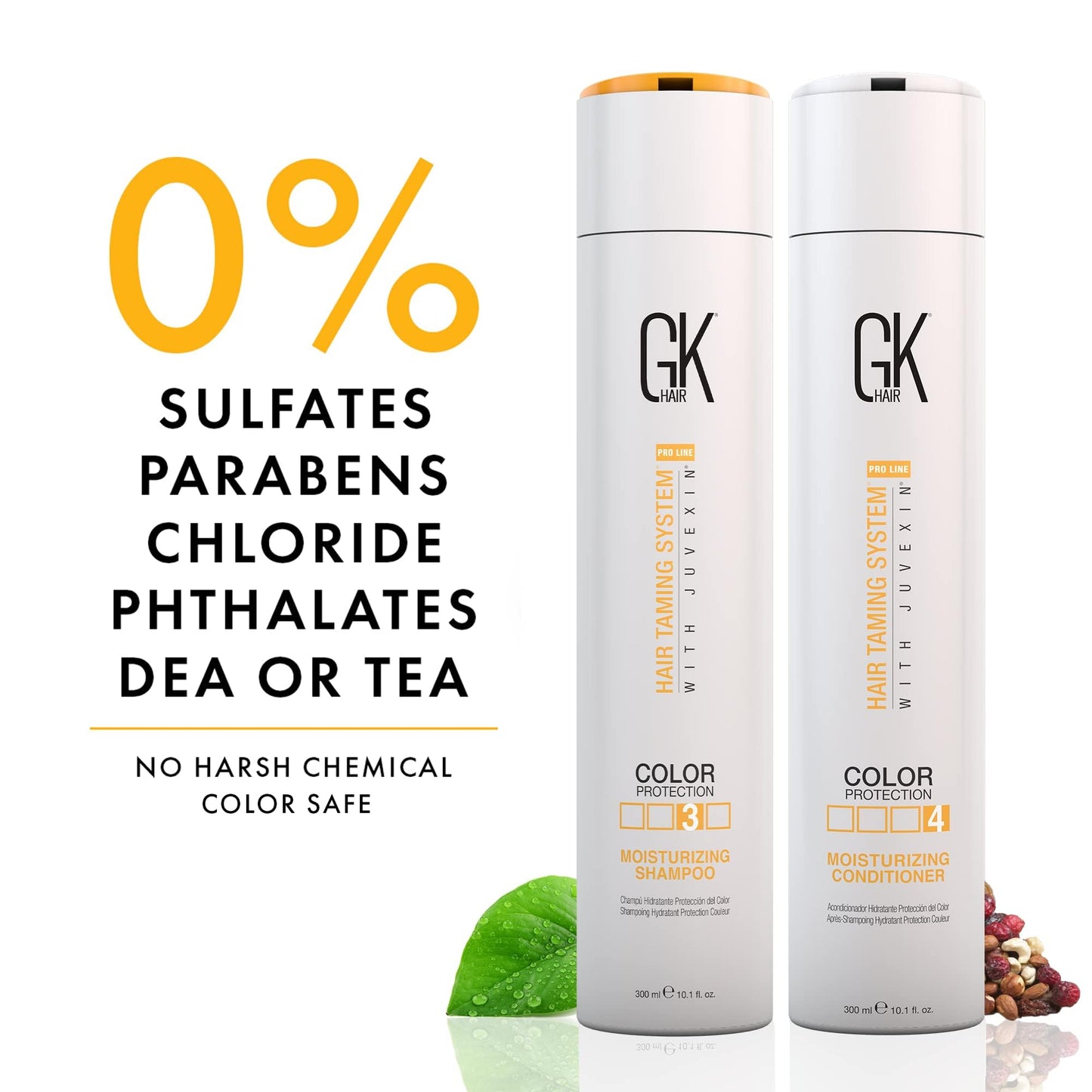 GK HAIR Color Protection Moisturizing Shampoo and Conditioner with Argan Hair Oil Combo free from Paraben and Sulfae for Damaged Frizzy Oily and Dry Hairs