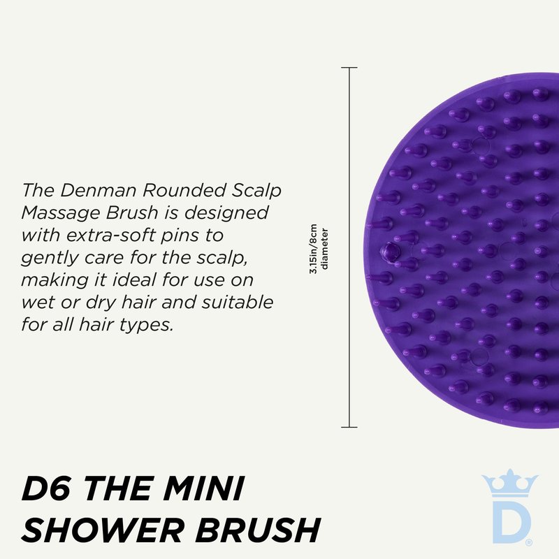 Denman Mini Shower Hair Brush for Wet Hair Detangling & Scalp Massage- for Wet Curl Definition & Product Distribution - 4 in 1 Shower Brush for Women, Men