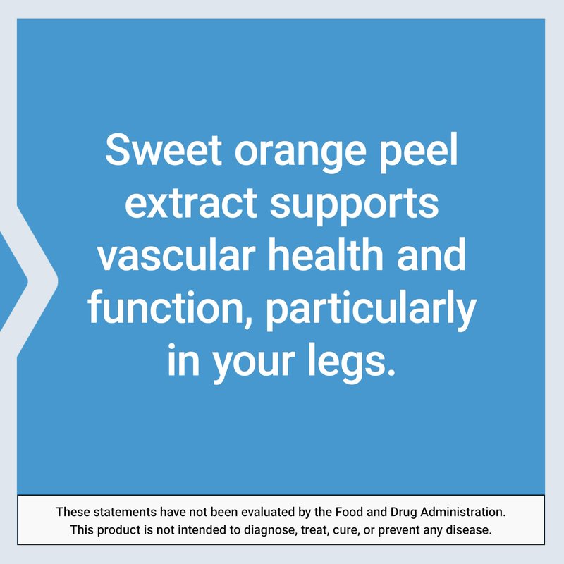 Life Extension Youthful Legs, Blood Flow, Vein Support, Circulation Supplement, Leg Health, Orange Peel Extract, diosmin, Gluten Free, Non-GMO, 60 softgels