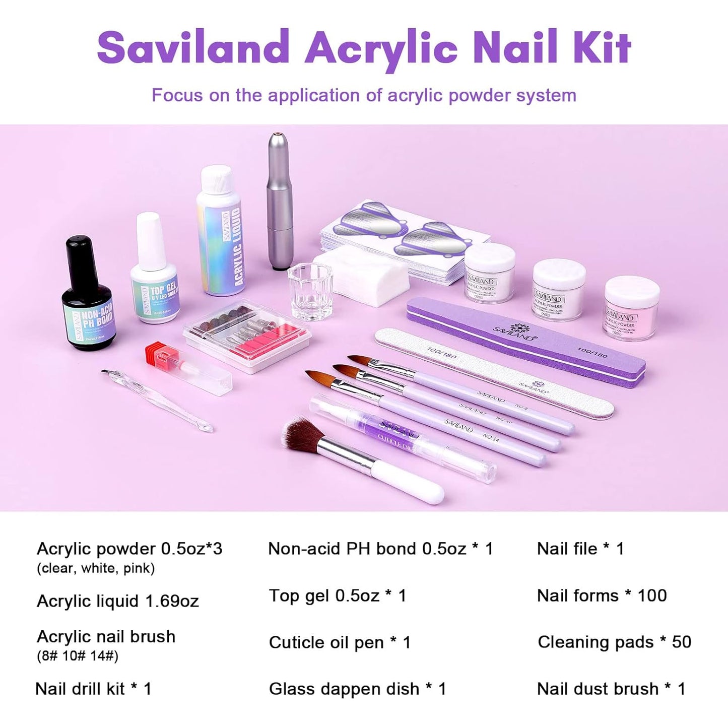 Acrylic Nail Kit - Complete Set with Nail Glue, Drill & Tips | Professional Quality