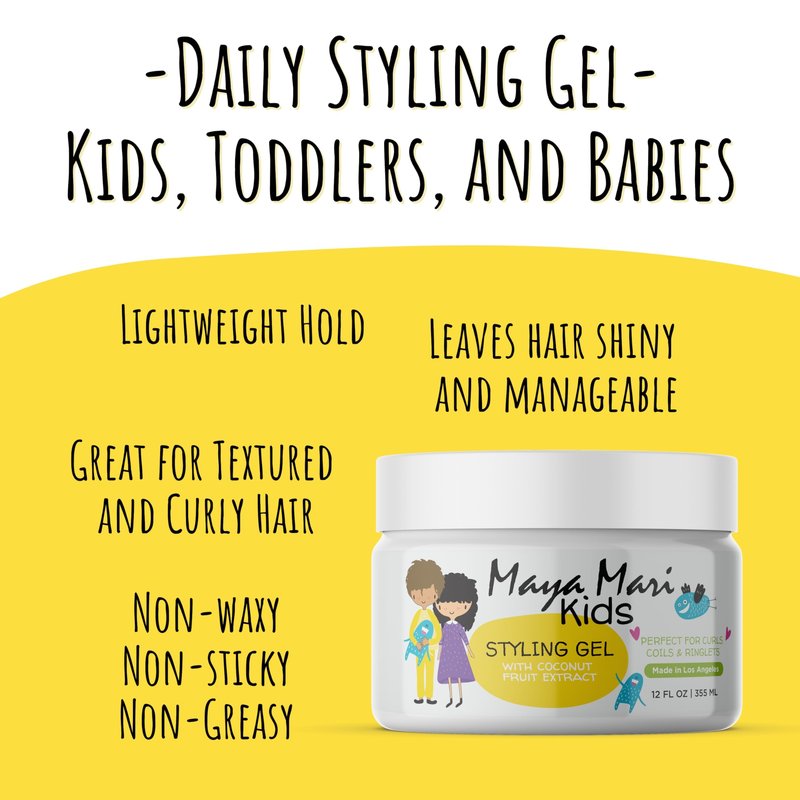 Maya Mari Kids Curly Hair Set for Coilies, Curlies, and Frizz Control: 2in1 Shampoo, Leave-In Conditioner, and Hair Gel - Perfect for Your Little One's Curly and Wavy Hair!