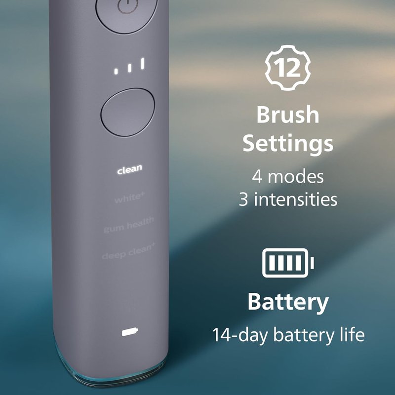 Philips Sonicare DiamondClean Smart 9300 Electric Toothbrush - Sonic Technology, 12 Settings, Grey | Model HX9903/45