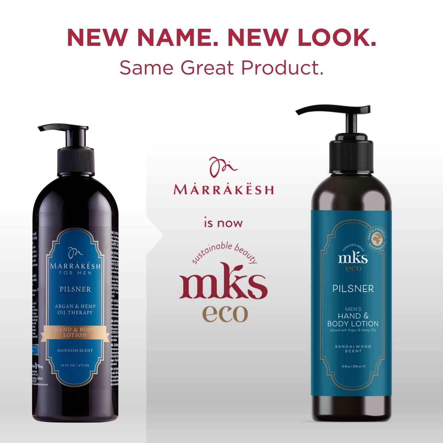 MKS eco for Men Pilsner Hand & Body Lotion, Sandalwood Scent - 10 oz - Hydrate, Smooth & Protect Skin - With Hemp Seed Oil & Argan Oil - Vegan, Cruelty Free