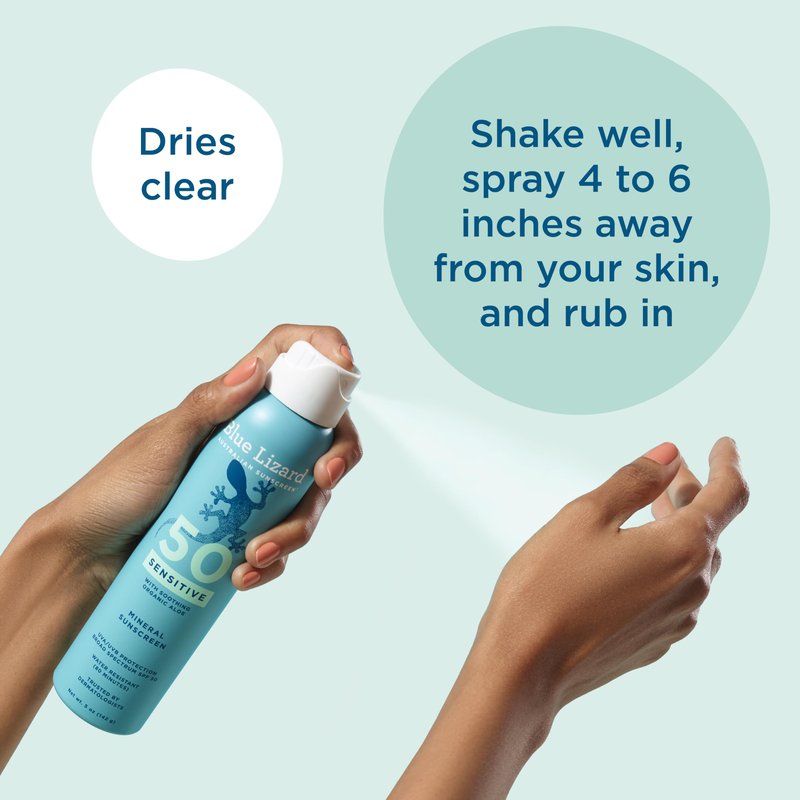 Blue Lizard Mineral Sunscreen Spray, SPF 50+ | Zinc Oxide Formula | Water-Resistant | Dermatologist-Recommended | 5 fl oz Pack of 2