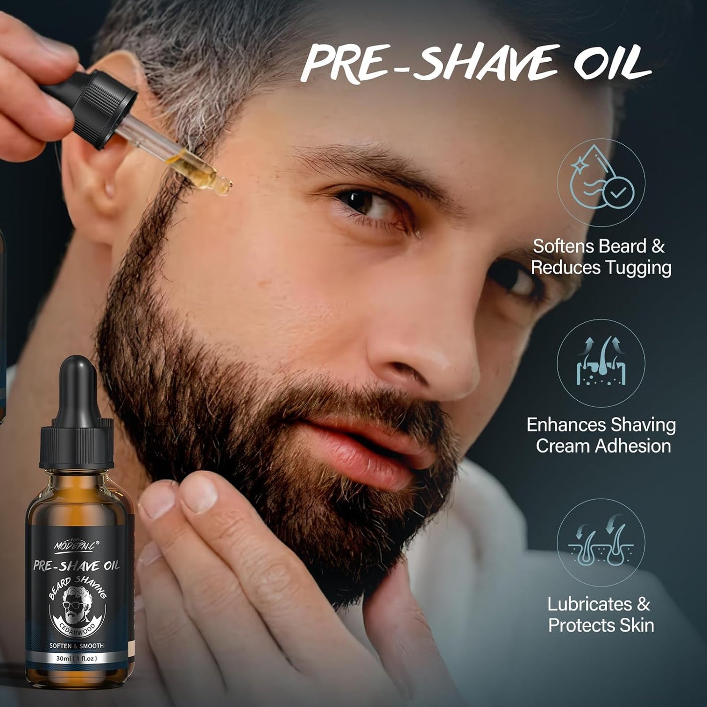 Men's Shaving Kit - 3-Piece Gift Set with Shaving Cream, Pre-Shave Oil & Aftershave | Perfect for Father's Day, Birthdays & Christmas