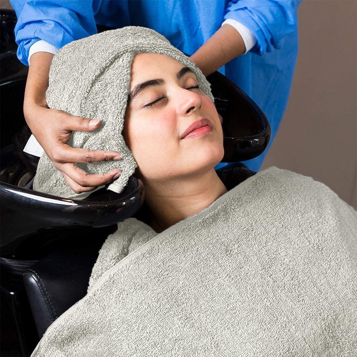 Avalon Towels Salon Towel - Silver Hand Towels Bulk Pack of 24-100% Cotton Absorbent Spa, Facial & Gym Towel for Working Out - 16x27 Inches (Not Bleach Proof)