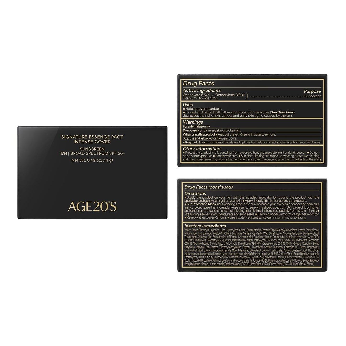 AGE20'S Signature Essence Pact SPF 50+ | Pack of 2 | 21N VANILLA | Cream Foundation, Dewy Finish, Natural Coverage | Korean Cushion Foundation
