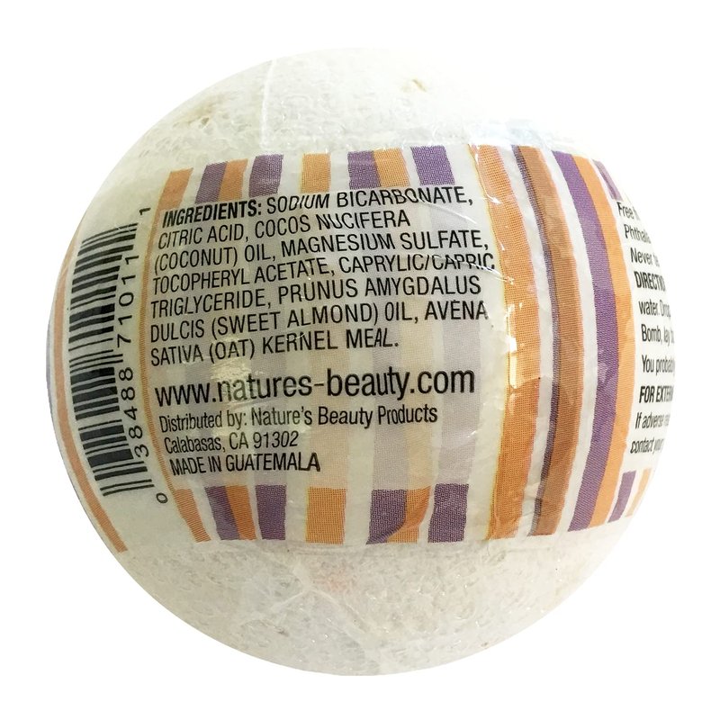Nature's Beauty Oatmeal Fragrance-Free Bath Bomb Multi-Pack - Natural Hand Crafted, Non-Staining, Luxury Fizzy Spa Bomb, Sooth Dry + Itchy Skin Made w/Almond + Coconut Oil, 4.6 oz (4 Pack)