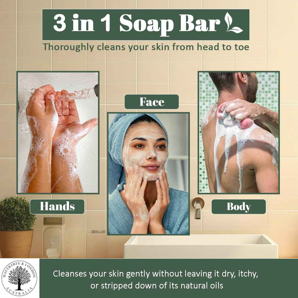 Wavertree & London Duo Gift Box (2 Bars) - 7oz Sicilian Orange, Lemongrass & Lemon Myrtle Scented Triple Milled Natural Soap Bars - Pure Plant Oil Soap Bars for All Skin Types