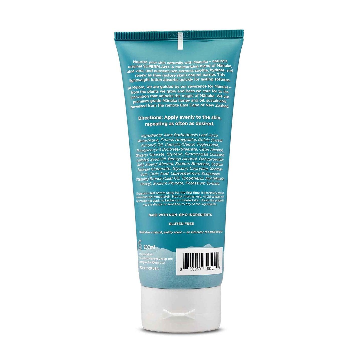 MELORA Manuka Honey Body Lotion (7oz), Moisturizing Lotion with Soothing Manuka Honey & Oil for Dry, Very Dry, Sensitive, or Aging Skin – Cream Moisturizer for Women & Men