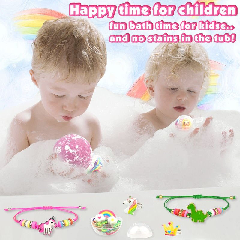 Bath Bombs for Kids Girls with Surprise Inside 6 Large Organic Bubble Kids Bath Bombs with Jewelry Toys Inside Safe & Natural Bathbombs Birthday Christmas Easter Surprise Princess Gifts Set for Girls