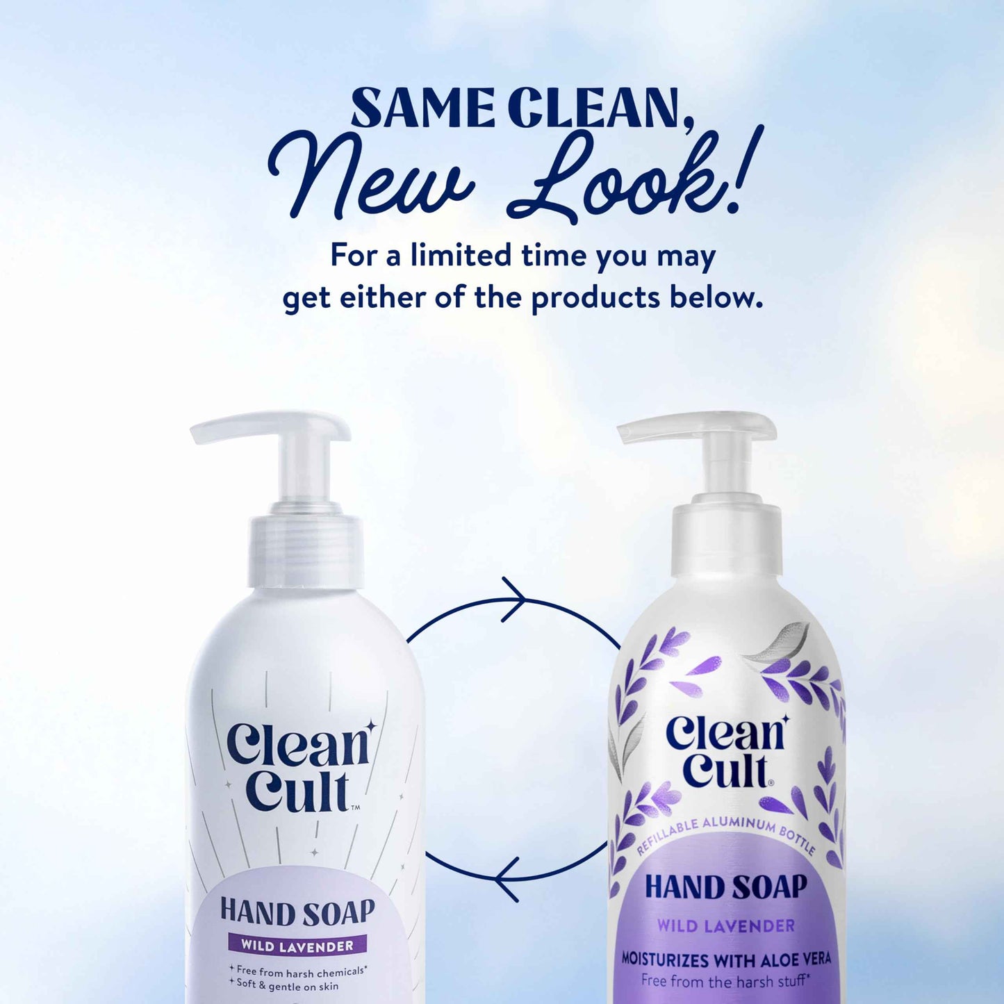 Cleancult - Wild Lavender - Moisturizing Liquid Hand Soap - Refillable Aluminum Bottle - Made with Aloe Vera & Lavender Essential Oil - Nourishes & Moisturizes Dry & Sensitive Skin - 12 oz - 3 Pack