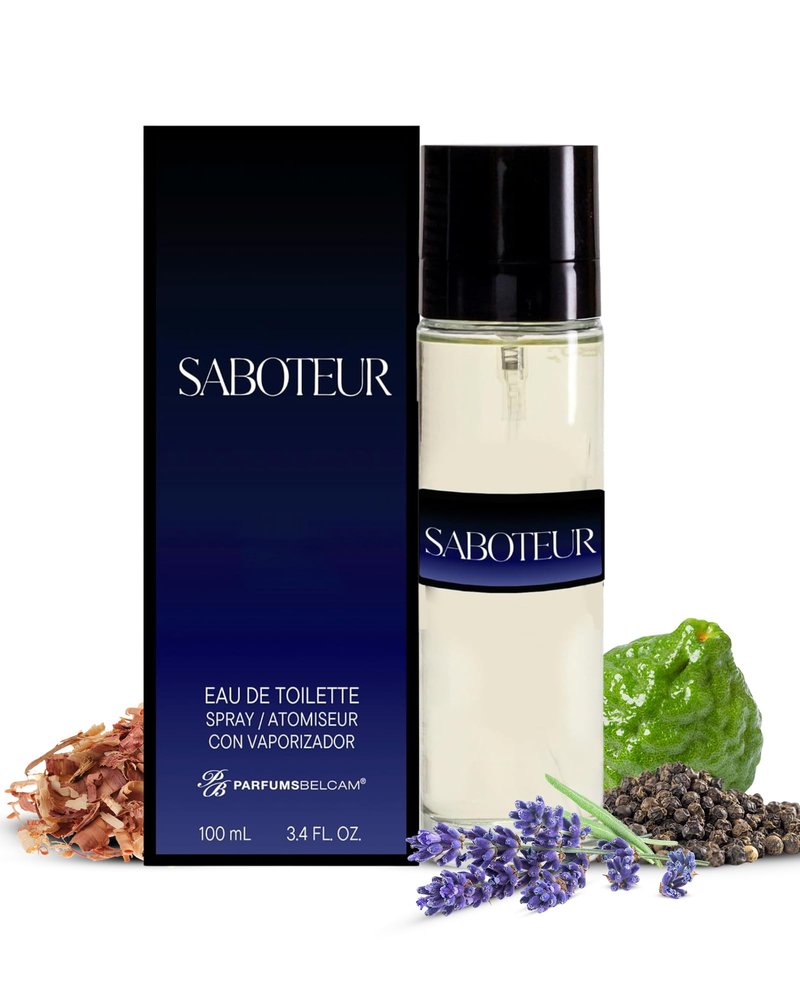 PB ParfumsBelcam Saboteur Eau de Toilette Spray for Men - Inspired by Di.or S.auvage - Fresh Aromatic Woody Cologne with Black Pepper, Bergamot & Patchouli, Long Lasting Masculine Fragrance, 3.4 Fl Oz