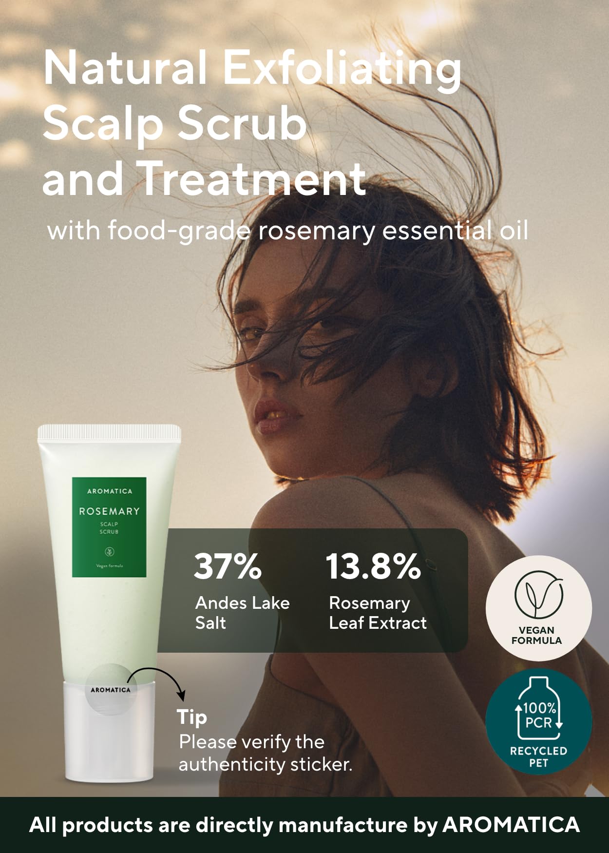 AROMATICA Rosemary Scalp Scrub (2 Packs) 5.82oz / 165g, Gift Set, Sulfate-Free, Silicone-Free, Vegan, Scalp Cleansing with Salt Granules, Invigorates and Exfoliates Scalp, Micro-Exfoliate