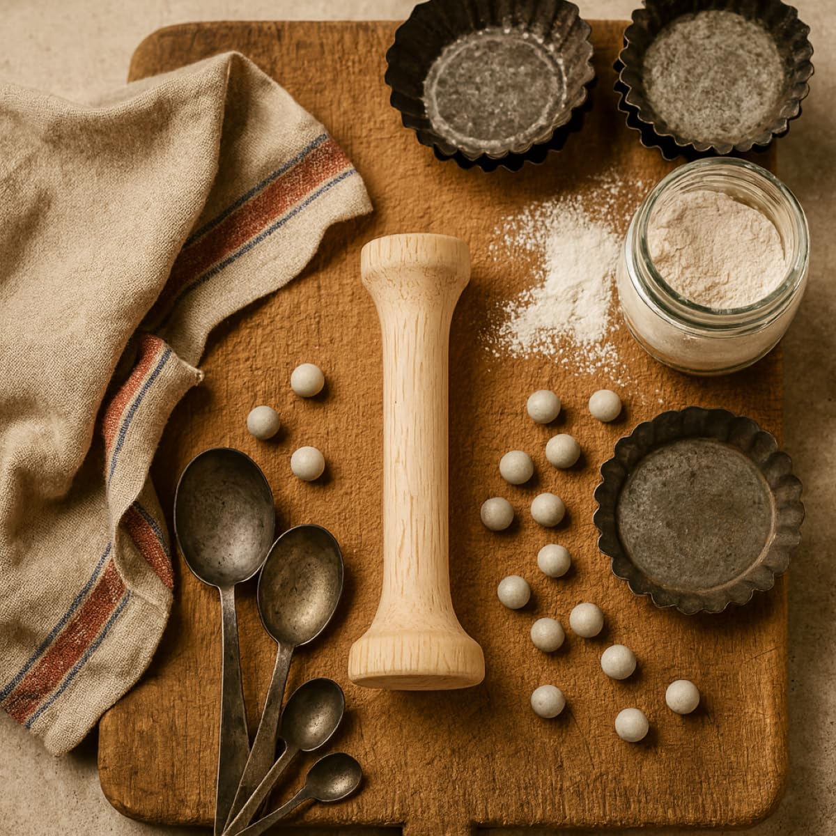 Mrs. Anderson’s Baking Dual-Sided Pastry Dough Tart Tamper, Hardwood, 6-Inches