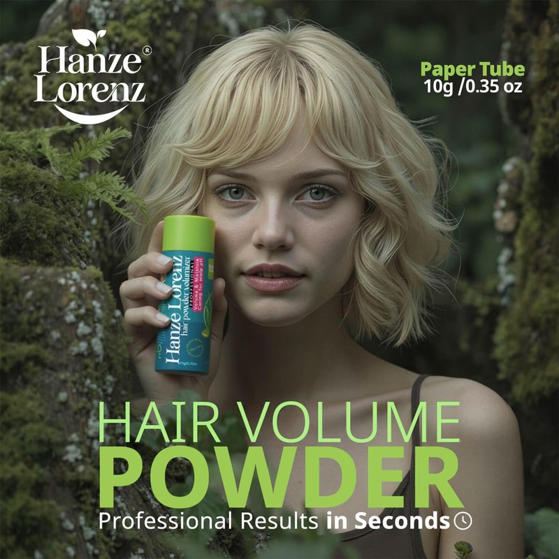 Hanze Lorenz Hair Texture Powder for Women – Volumizing Root Lifter & Teasing Powder for Fine Hair – Styling Dust Strong Hold Matte Finish – Sensitive Scalp Safe Unscented – 10g/0.35 oz