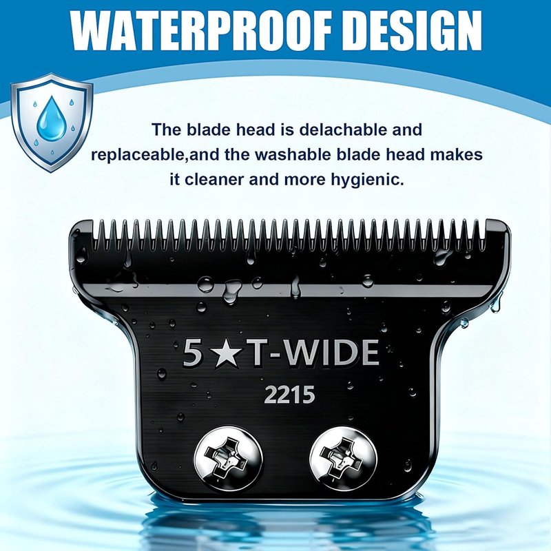 Wahl 5 Star Detailer Replacement Blade - Adjustable Zero-Gap T Blade for Models 8081/8171 | Black