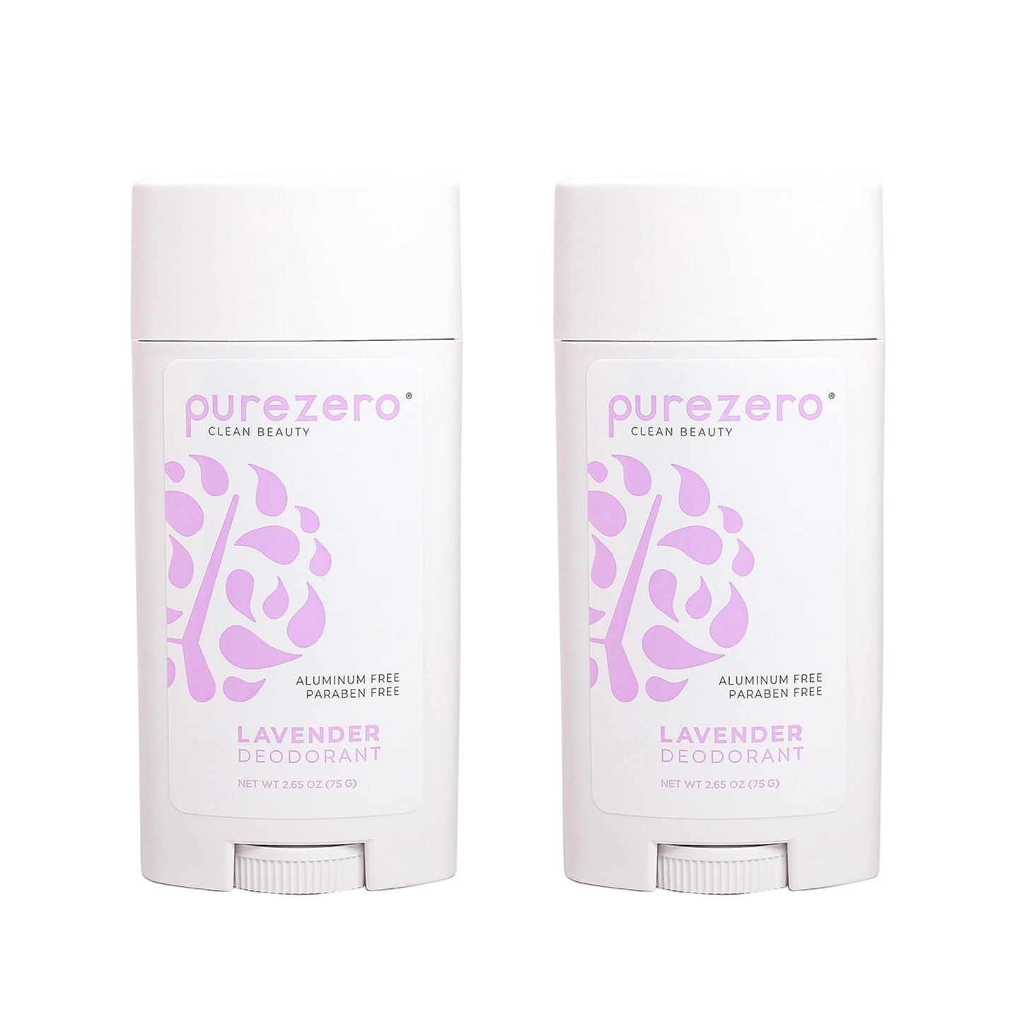 Purezero Deodorant | LAVENDER | Aluminum & Paraben Free with Baking Soda and 24-Hour Odor Protection | For Women & Men | Infused with Shea Butter & Coconut Oil (2 Pack)