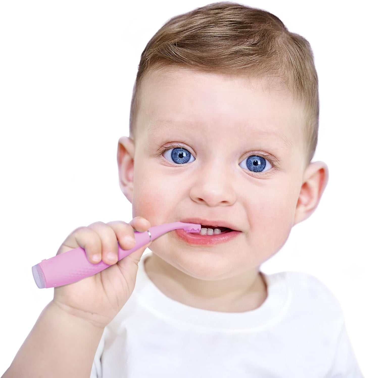 FOREO ISSA 4 Baby - Silicone Sonic Electric Toothbrush for Babies | 2-Sided Bristles, Gum Massage, Travel-Friendly - Pearl Pink