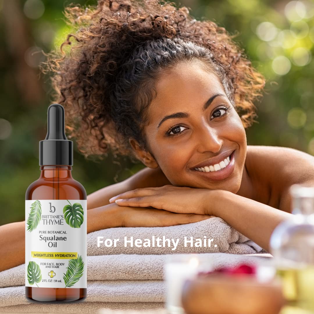 Brittanie’s Beauty 100% Pure Squalane Oil for Hair, Skin & Nails – Lightweight Hydration for Radiant Glow, Smooth Skin & Silky Hair | Clean, Vegan, Non-Greasy Formula, 2oz