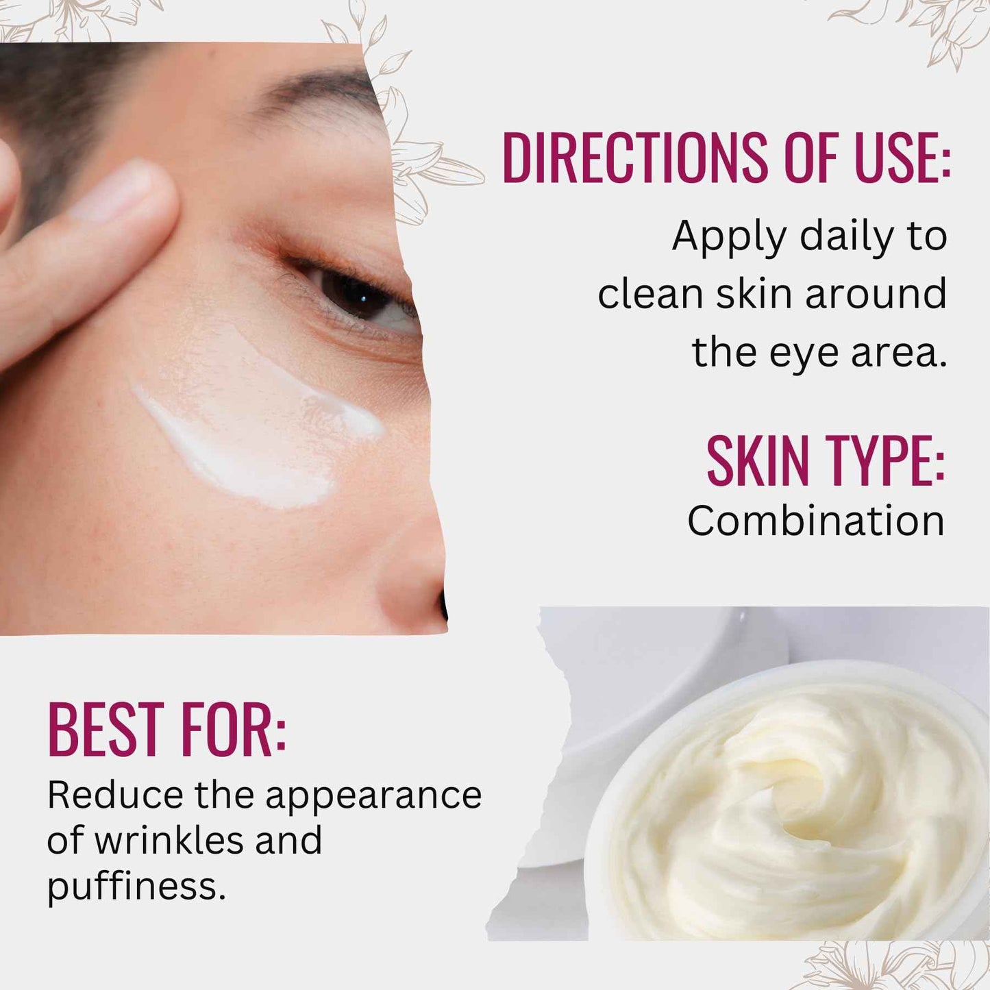 Retinol Boost Eye Cream with Retinyl Palmitate, Vitamin A, Kiwi Fruit Extract & Coenzyme Q10 | Sweet Almond Oil | Carefully formulated to keep your eyes bright and healthy!