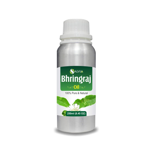 Salvia Bhringraj Oil Cosmetic Grade (250 ml / 8.45 fl oz) - Nourishing Natural Oil for Scalp & Hair Care DIY Formulations