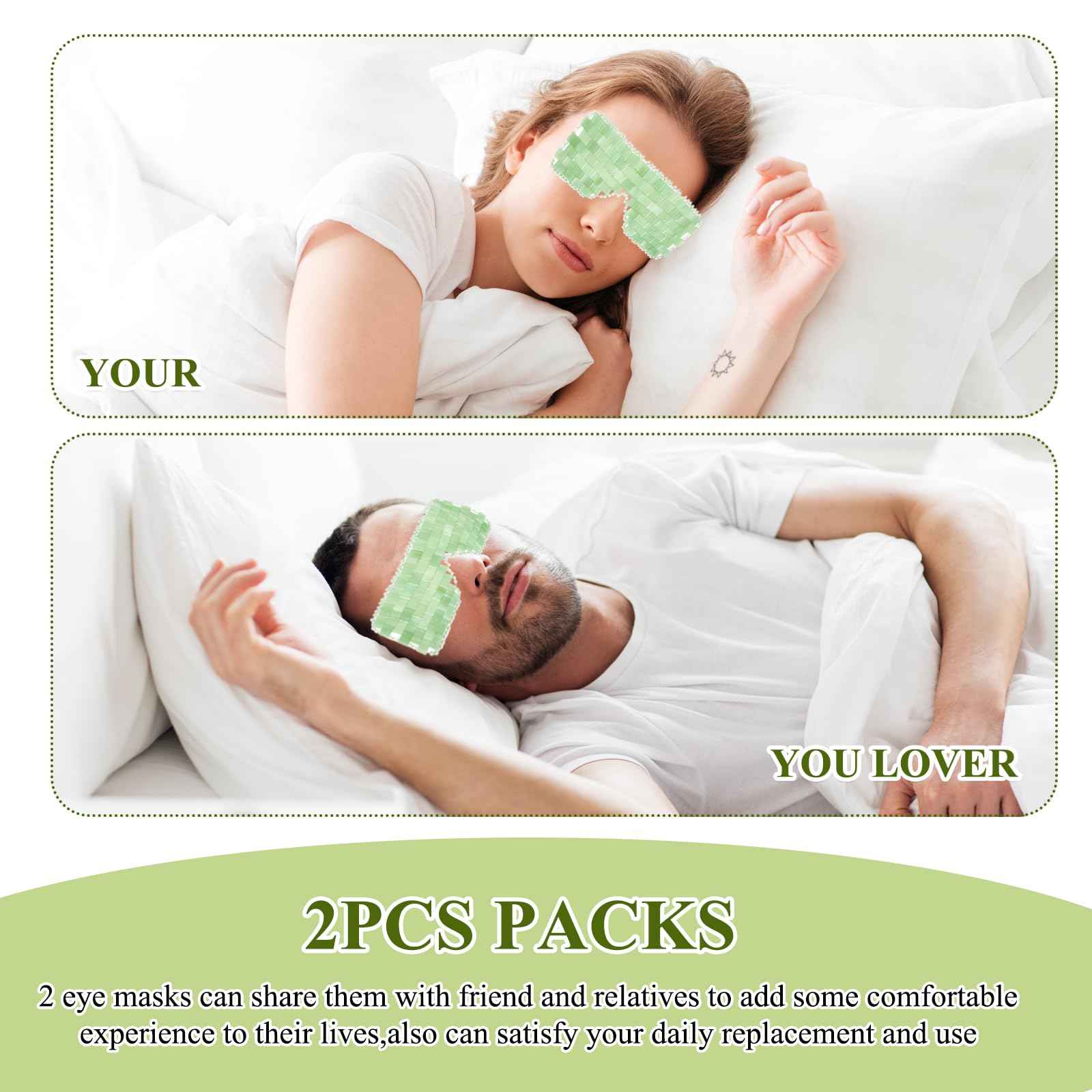 Jade Eye Mask 2 Pcs Jade Eye Mask for Facials can Relieve Puffiness and Relieve Eye Cover (Comes with Massage M-Shaped Comb *1, Eight-Tooth Comb *1)