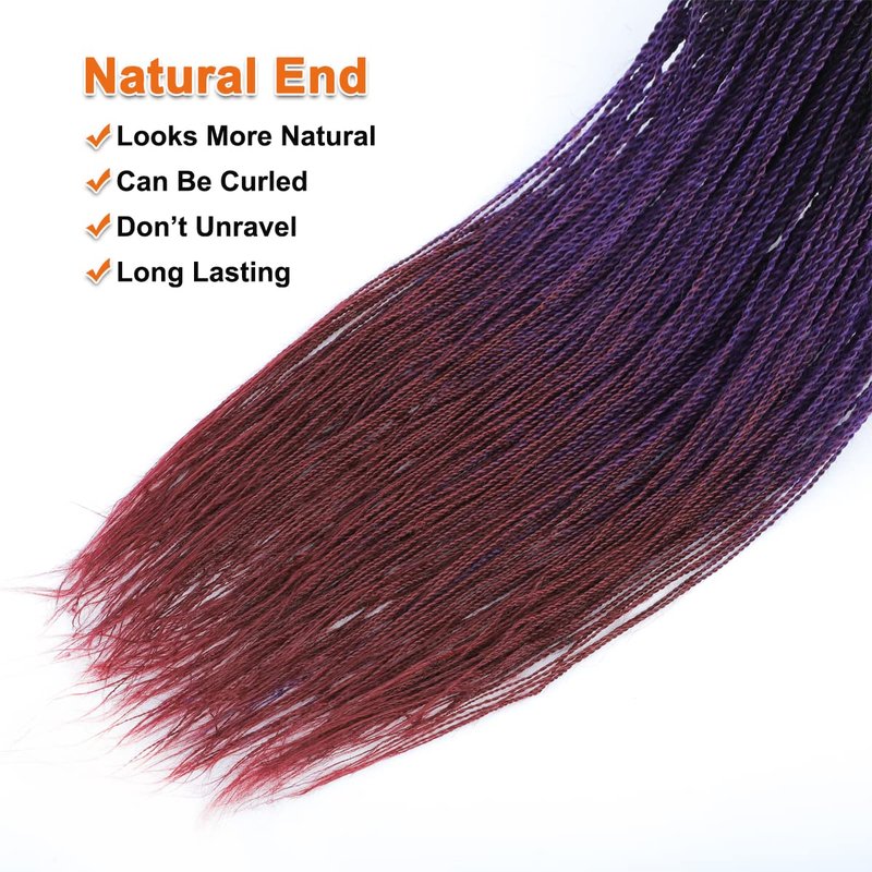 NAYOO Purple Crochet Hair Senegalese Twist, 18 Inch 8 Packs Small Crochet Hair for Black Women, 35 Strands/Pack Crochet Twist for Black Women, Twist Crochet Hair Extensions for Protective Styles