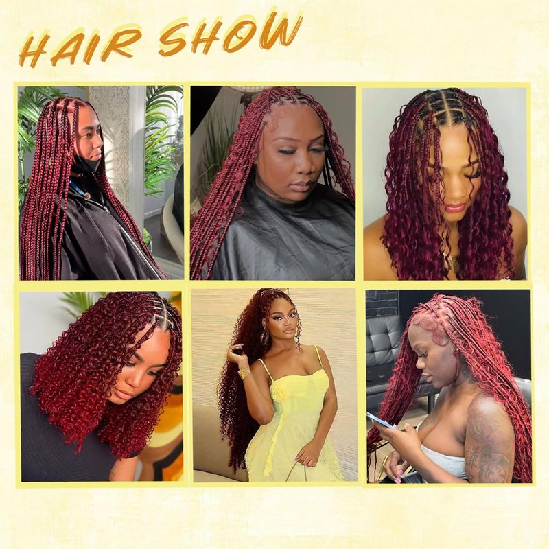 Human Braiding Hair for Boho Braids 18 Inch 110g 2 Bundles/Pack Deep Wave 12A Curly Brazilian Virgin Hair Extensions No Weft Knotless Bulk 1B Black (Deep Wave - 99j, 18 Inch - 110g)