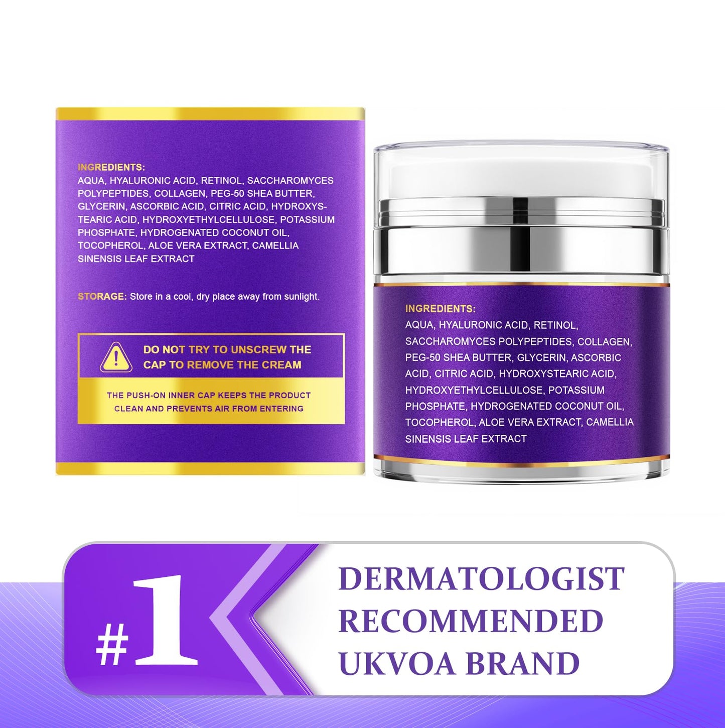 UKVOA Retinol Neck & Face Wrinkle Cream for Women, 1.7 Fl Oz