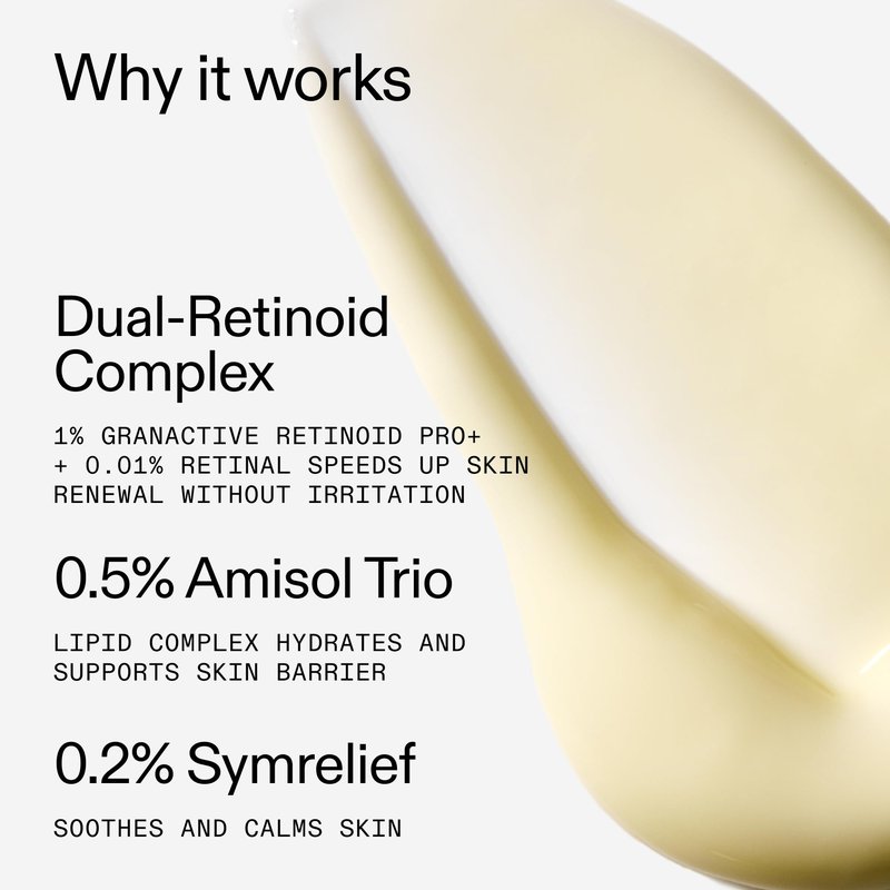 The INKEY List Starter Dual Retinol Serum 1 Fl Oz, 0.5% Amisol Trio & 0.2% Symrelief, Gentle Skin Renewal, Smooths Fine Lines, Hydration & Barrier Protection, Suitable for Sensitive Skin