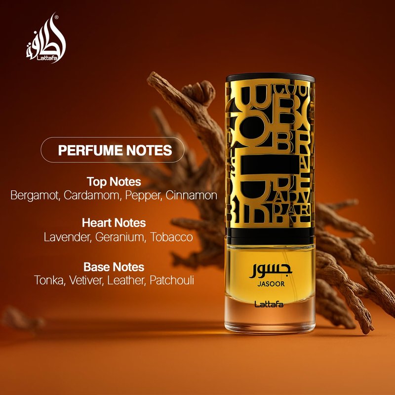 Lattafa Jasoor Eau De Parfum Spray for Men - Long-Lasting Fragrance, 3.4 Ounce