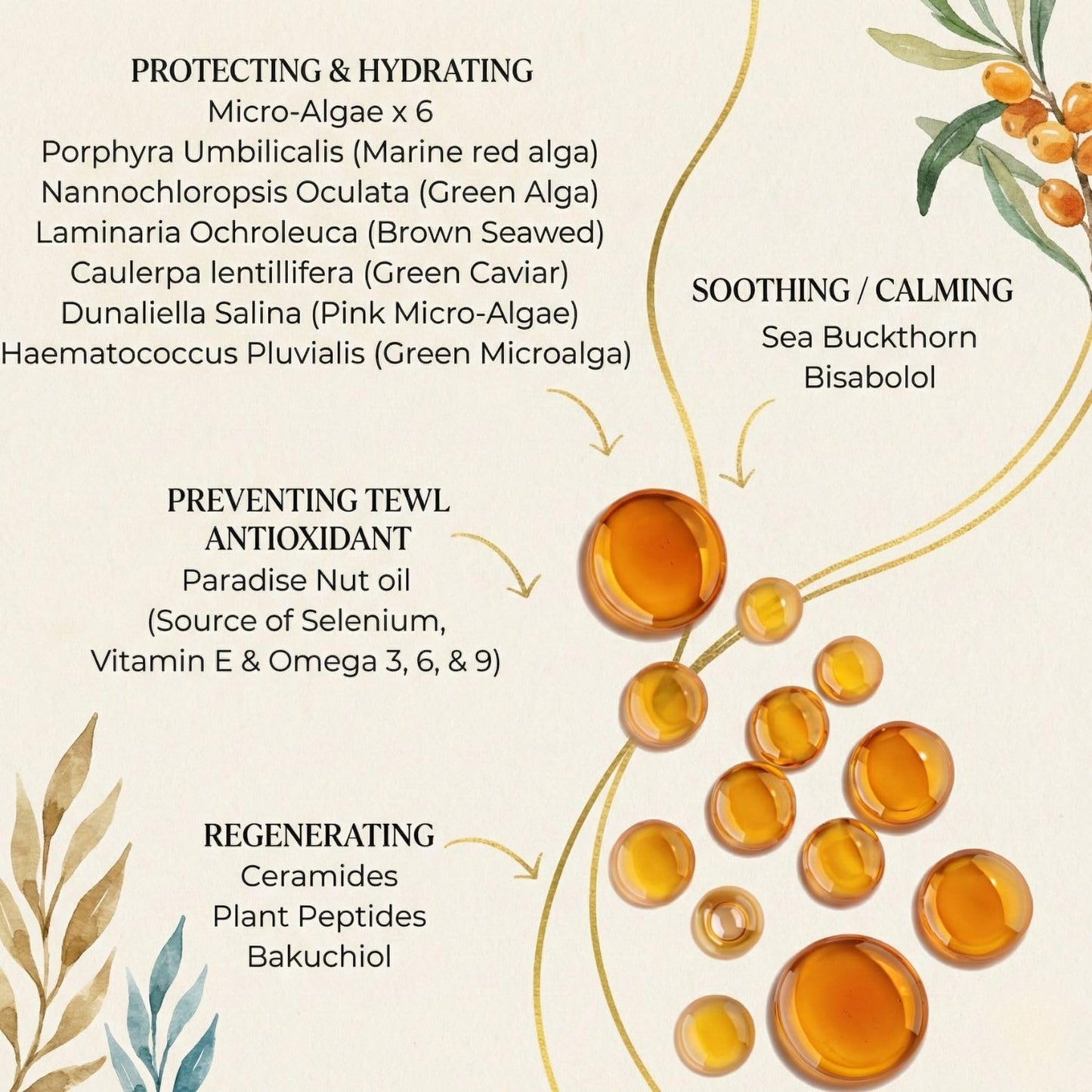 Yunasence SELENIYA Nourishing Skin Barrier Concentrate Oil, with Ceramide, Peptide, Microalgae, Selenium, 1oz For sensitive, compromised, thin, dry skin and rosacea.
