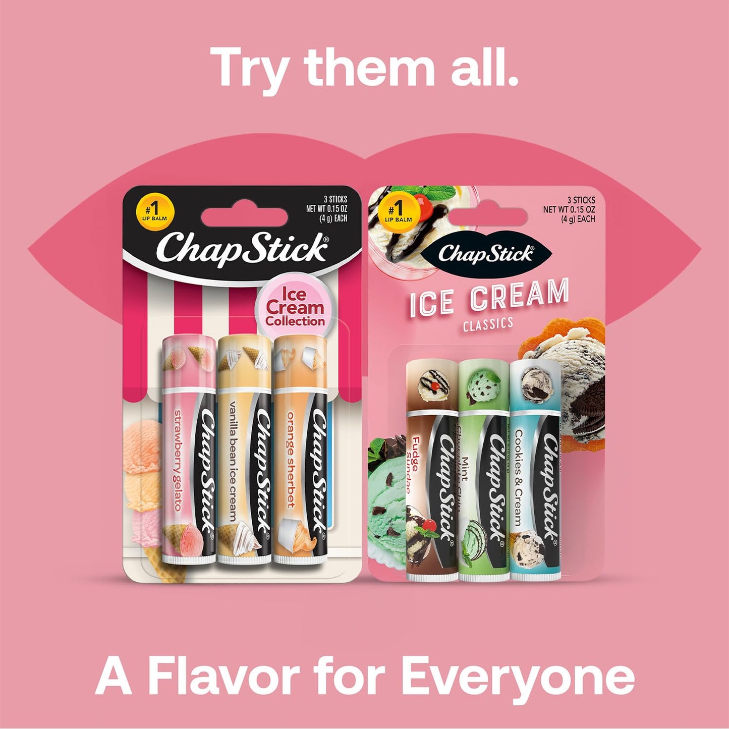 ChapStick Bulk Lip Balm, Ice Cream Collection, 3-Packs (12 Sets/36 Tubes) – Fun & Flavorful Lip Care, Birthday Gifts, Party Favors, Stocking Stuffers, 0.15 Oz Ea