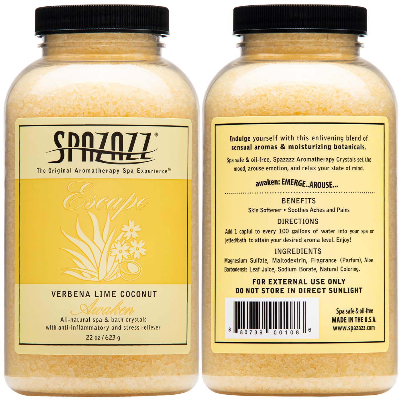 Spazazz 7377C Spa and Bath Crystals, Lime Coconut, 22 Ounce
