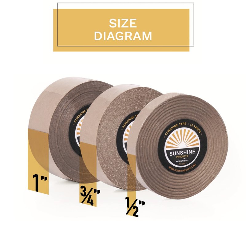 Sunshine Maximum Wear Hair System Tape Roll - Hyper Hold Wig Tape - Hypoallergenic No Shine Adhesive Tape - 2-4 Week Hold - 1/2" x 36 yds
