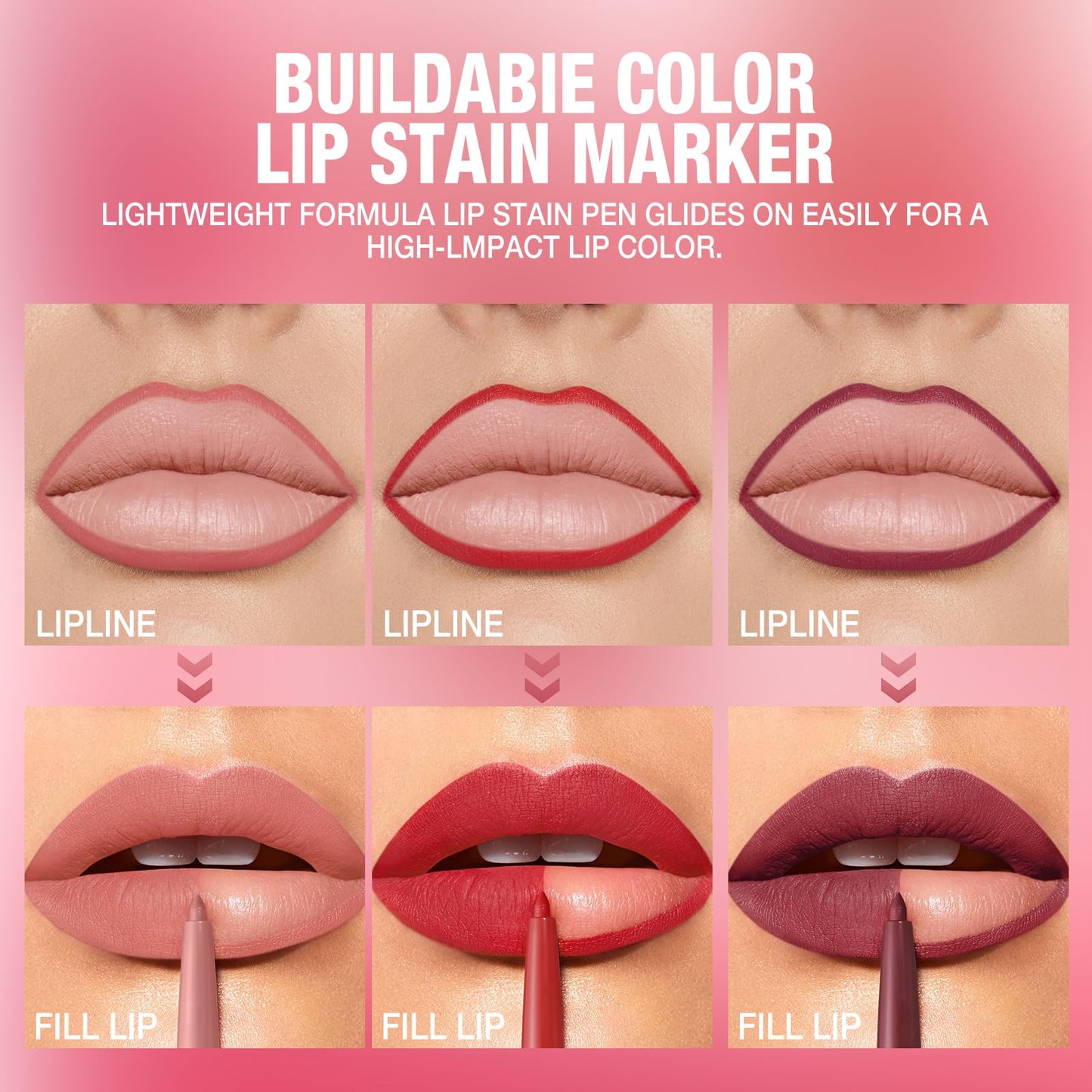 LANGMANNI 12 Colors Sculpting Matte Velvet Lip Liner Set,Smooth Creamy Texture,Waterproof And High Pigmented For Women Daily Application Lip Makeup