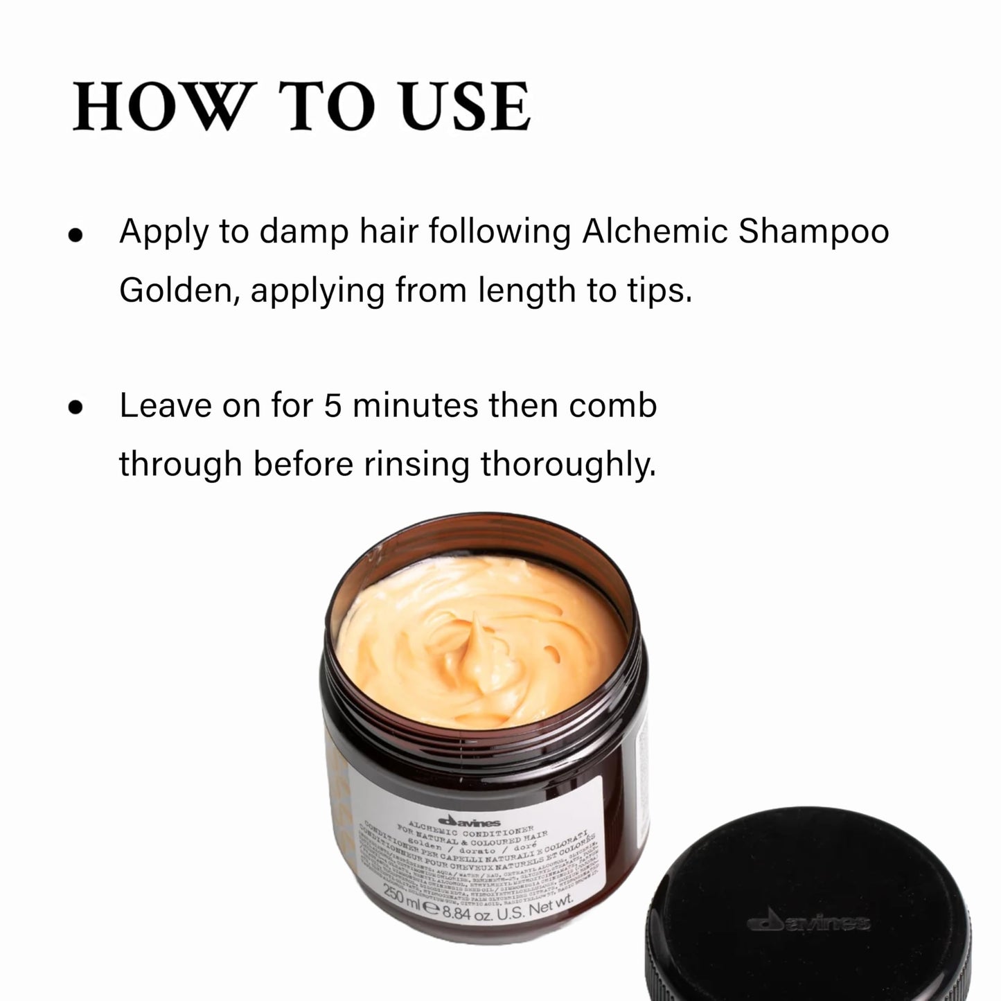 Davines Alchemic Conditioner Golden, Color Depositing Cream for Golden Blonde & Honey Hair - Intensifies & Hydrates Warm Blonde Tones with Jojoba Oil, 8.45 Fl Oz